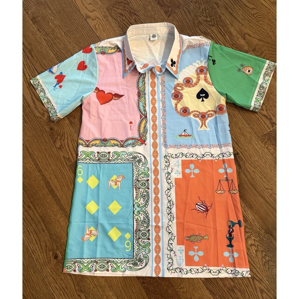 Like My Choice Multicolor Rummy Shirt. Size S.